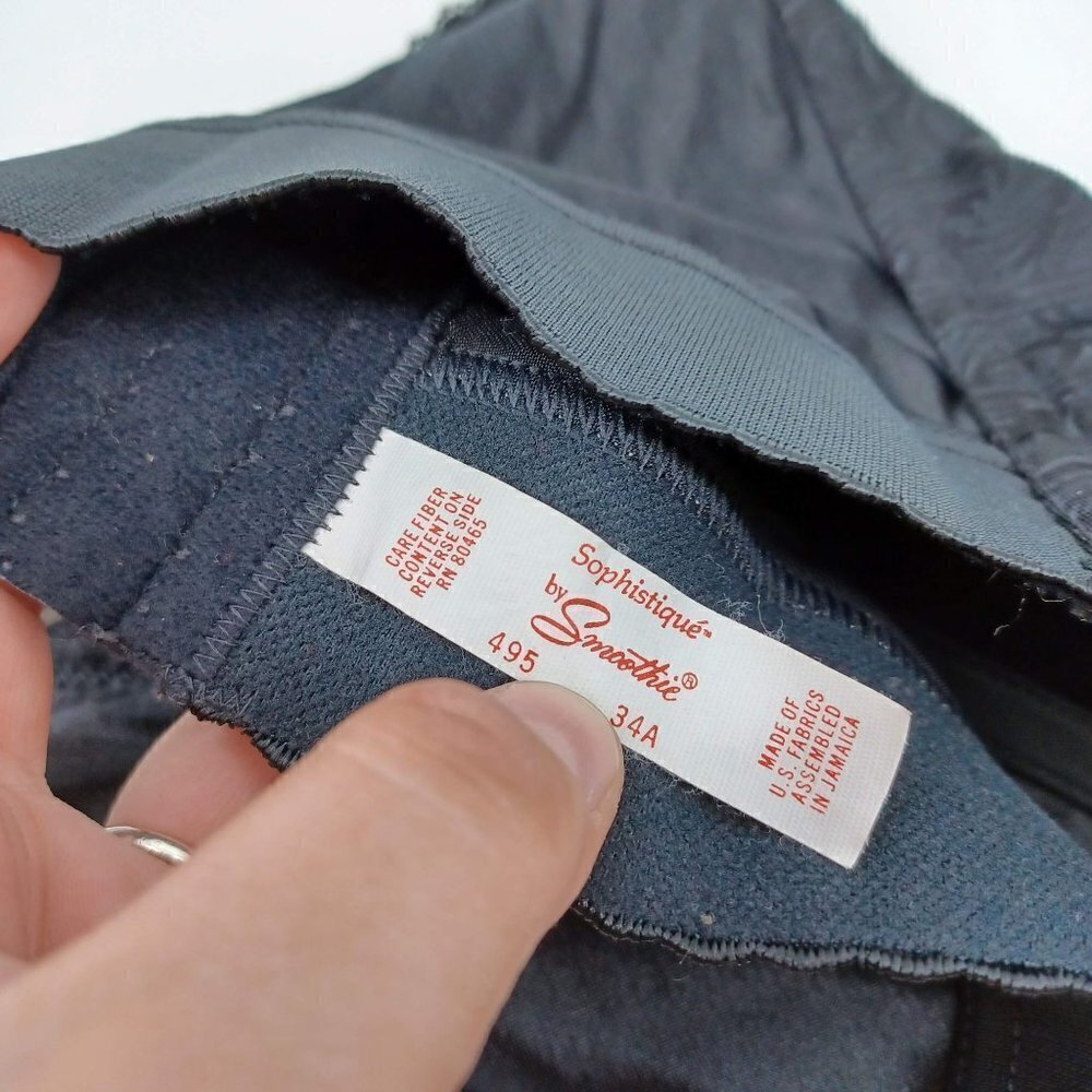 Vintage Black Bustier Lingerie Women's 34A Boning Strapless Sexy Pin Up Glam - Picture 7 of 8